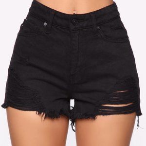Weekender High Rise Distressed Shorts